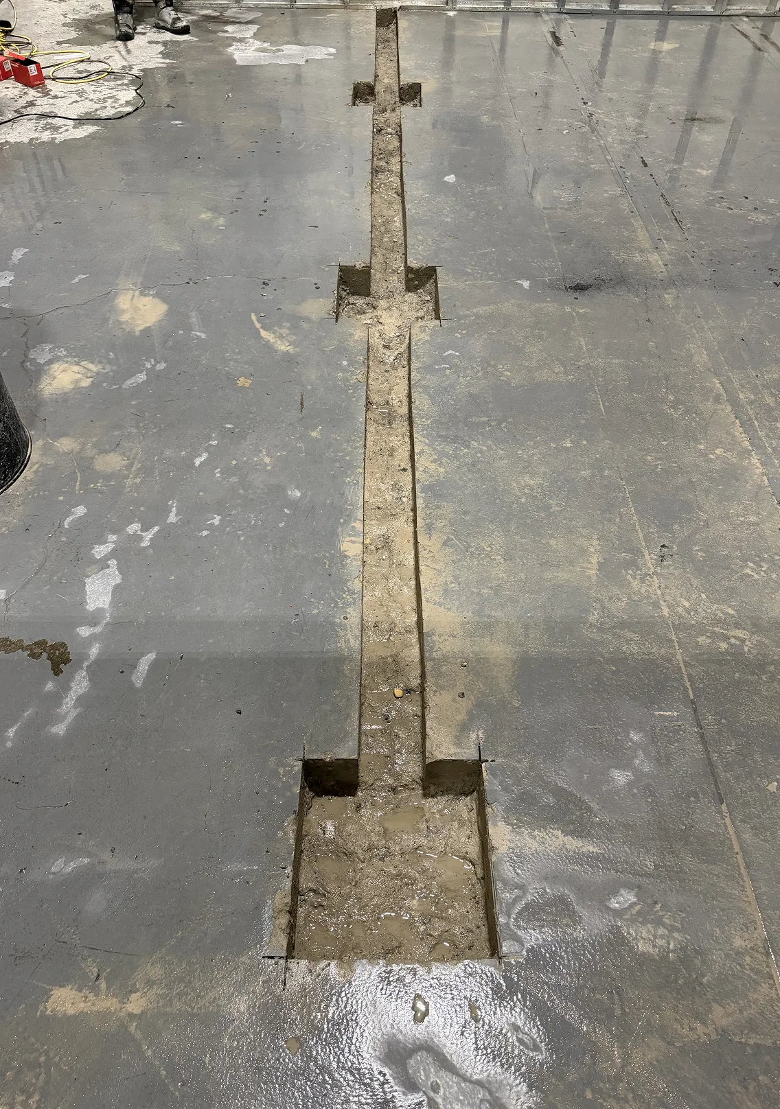 Concrete trench cut for cable installation