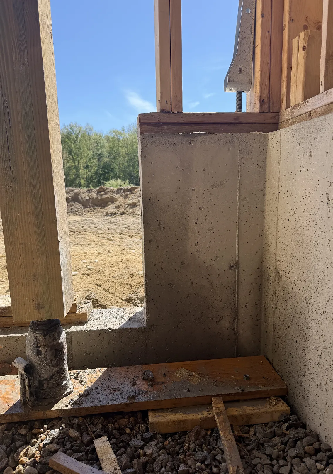 Concrete opening prepped after saw cutting